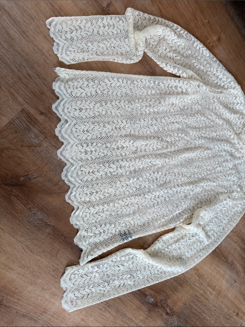 Buckle Cream Lace Long Sleeve Blouse - Picture 4 of 5